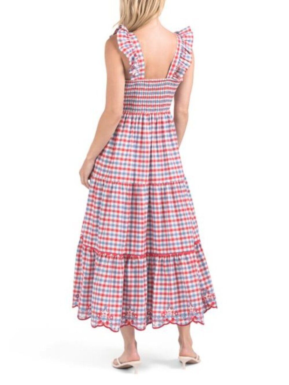 C&C CALIFORNIA Gingham Maxi Dress With Star Hem - Picture 2 of 7